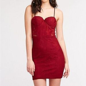 Women’s Charlotte Ruse Red Lace Bodycon Dress Size XL!